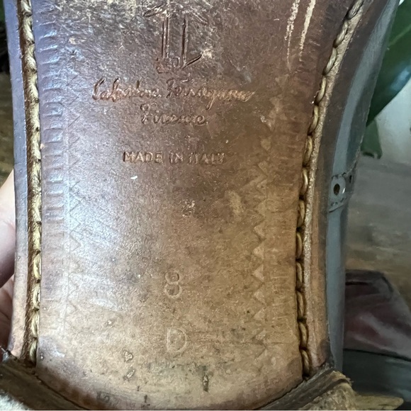 Salvatore Ferragamo LUCAS Wing Tip  Burgundy Leather Tasseled Kiltie Loafers 8 D - Picture 11 of 12